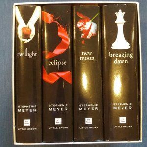 2008 First Edition Twilight Saga Full Set Hard Cover Books in Box with Prints